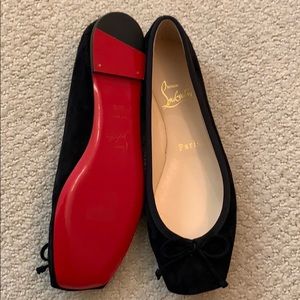 Louboutin Black Suede Flats Size 36 1/2